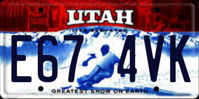 UT license plate E674VK