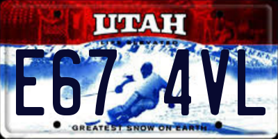 UT license plate E674VL