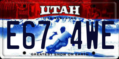 UT license plate E674WE