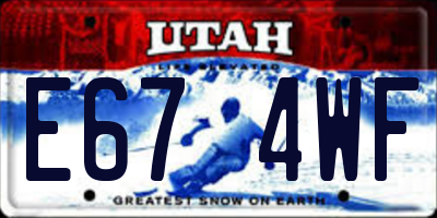 UT license plate E674WF