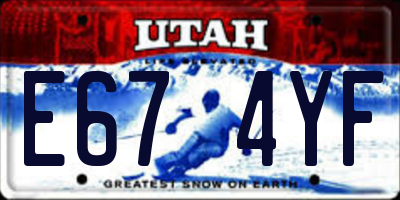 UT license plate E674YF