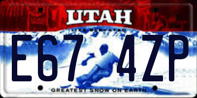 UT license plate E674ZP