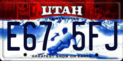 UT license plate E675FJ