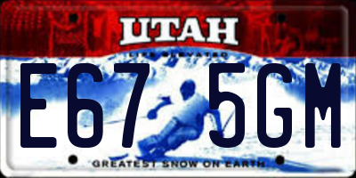 UT license plate E675GM