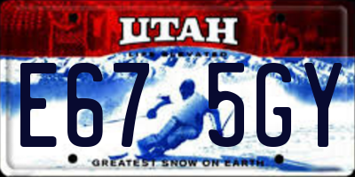 UT license plate E675GY