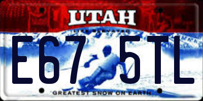 UT license plate E675TL