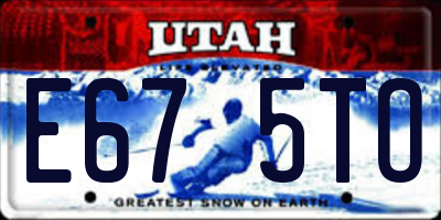 UT license plate E675TO