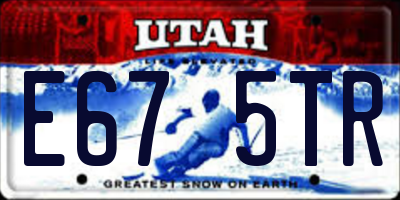 UT license plate E675TR