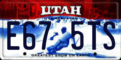 UT license plate E675TS