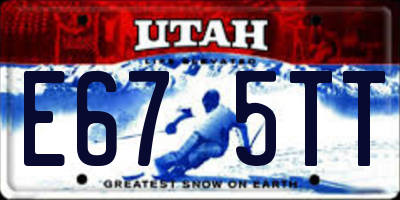 UT license plate E675TT