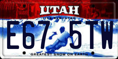 UT license plate E675TW