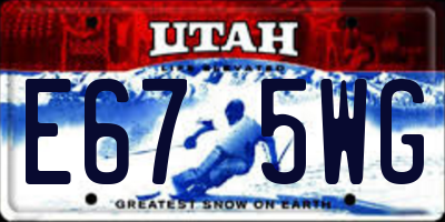UT license plate E675WG