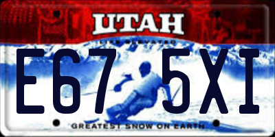 UT license plate E675XI