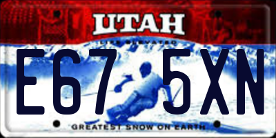 UT license plate E675XN