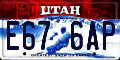 UT license plate E676AP