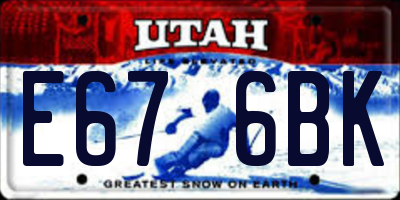 UT license plate E676BK