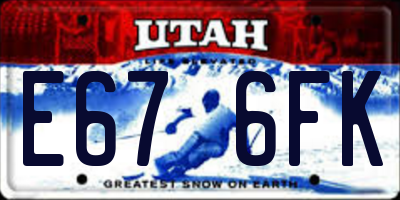 UT license plate E676FK
