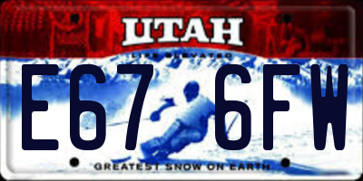 UT license plate E676FW