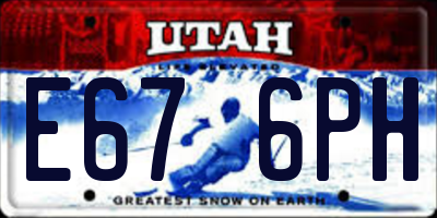 UT license plate E676PH