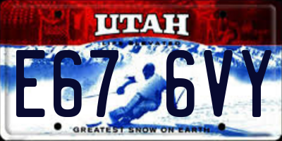 UT license plate E676VY