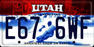 UT license plate E676WF