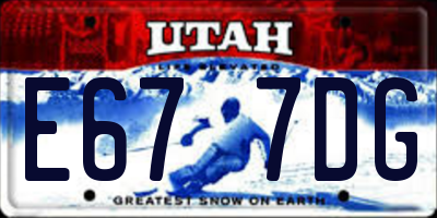 UT license plate E677DG