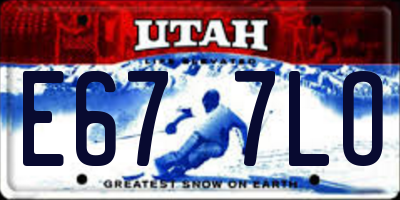 UT license plate E677LO