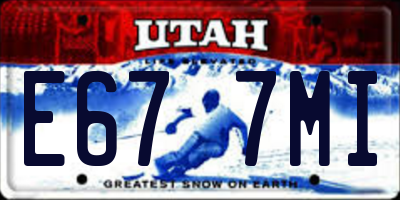 UT license plate E677MI