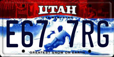 UT license plate E677RG