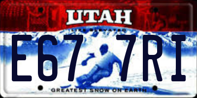 UT license plate E677RI