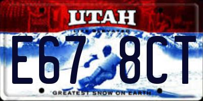 UT license plate E678CT
