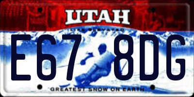 UT license plate E678DG