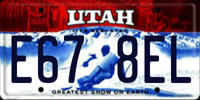 UT license plate E678EL