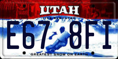 UT license plate E678FI