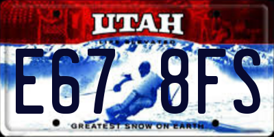 UT license plate E678FS