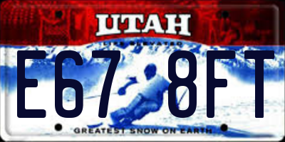 UT license plate E678FT