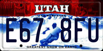 UT license plate E678FU