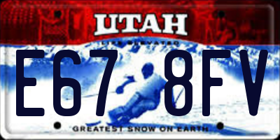 UT license plate E678FV