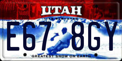 UT license plate E678GY