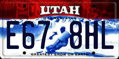 UT license plate E678HL