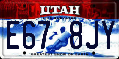 UT license plate E678JY