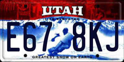 UT license plate E678KJ