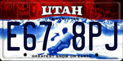 UT license plate E678PJ
