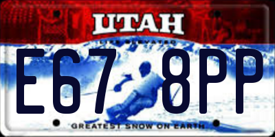 UT license plate E678PP