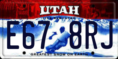UT license plate E678RJ