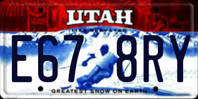 UT license plate E678RY
