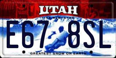 UT license plate E678SL