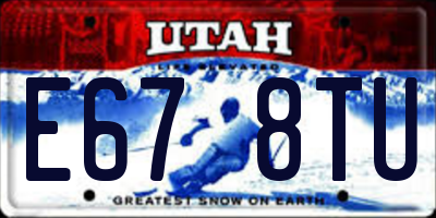 UT license plate E678TU