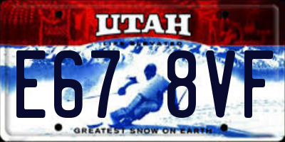 UT license plate E678VF
