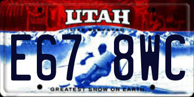 UT license plate E678WC